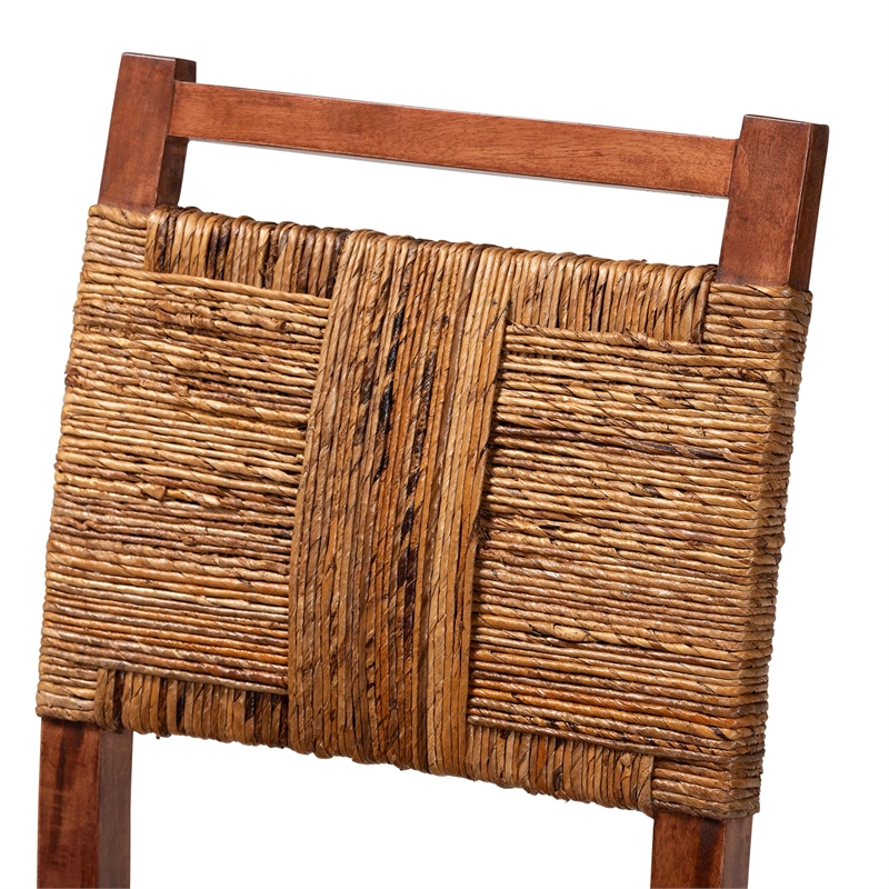 bali & pari Chabela Handwoven Seagrass Dining Chair Set of 2- Mango Wood Frame