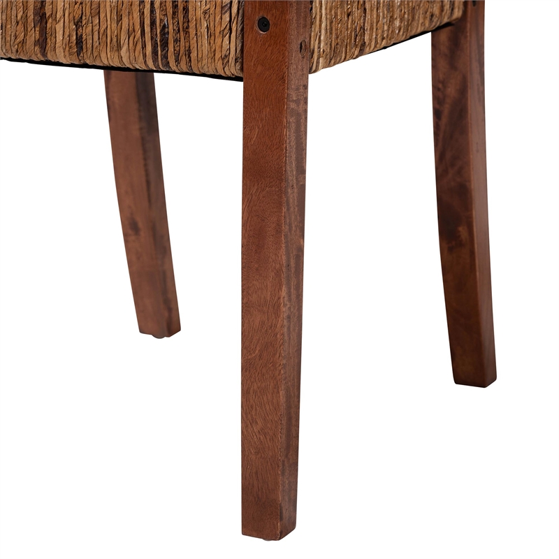 bali & pari Chabela Handwoven Seagrass Dining Chair Set of 2- Mango Wood Frame