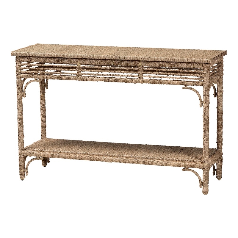 bali & pari Ganit Handwoven Seagrass Console Table - Entryway Table