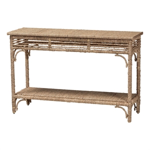 bali & pari Ganit Handwoven Seagrass Console Table - Entryway Table