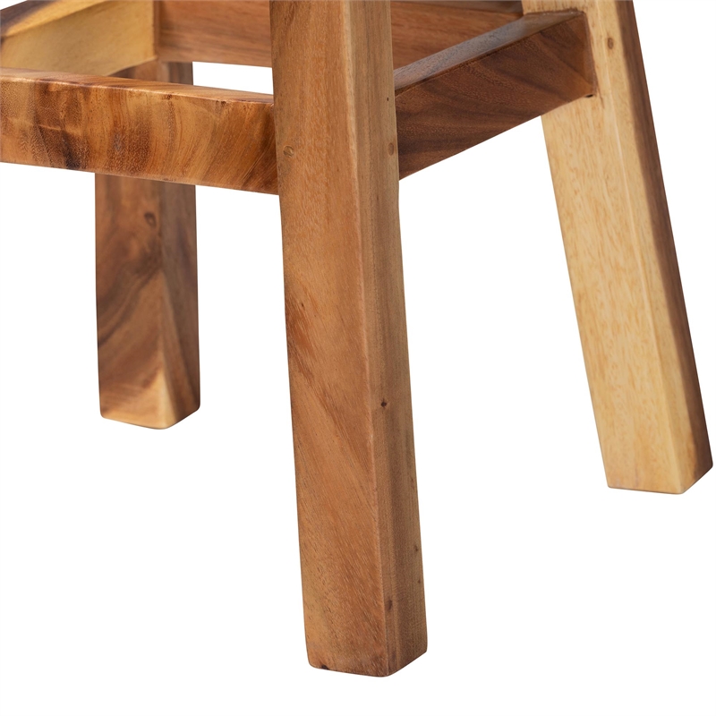 bali & pari Luli 5-Piece Suar Wood Bar Table Set - Modern Bar-Height Dining Set