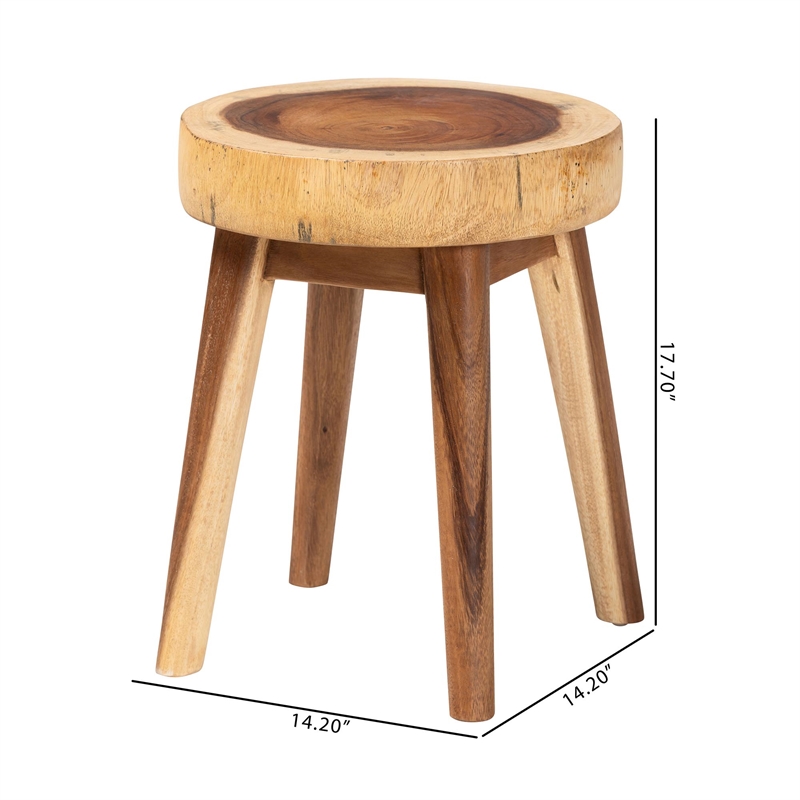 bali & pari Jia Suar Wood End Table - Handcrafted Side Table