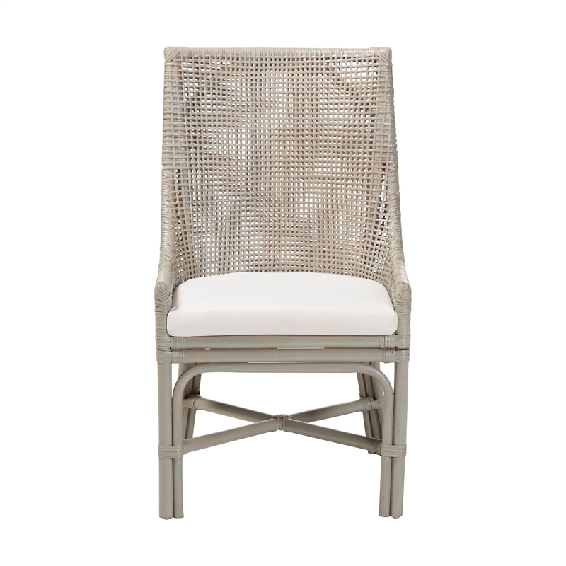 bali & pari Bella Rattan Dining Chair with Cushion - Grey