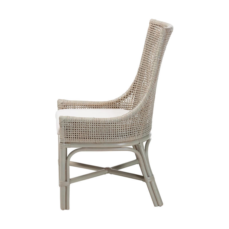bali & pari Bella Rattan Dining Chair with Cushion - Grey