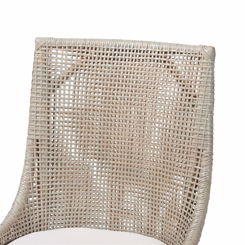 bali & pari Bella Rattan Dining Chair with Cushion - Grey