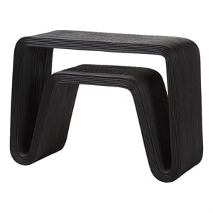 bali & pari Abebi Black Rattan Console Table