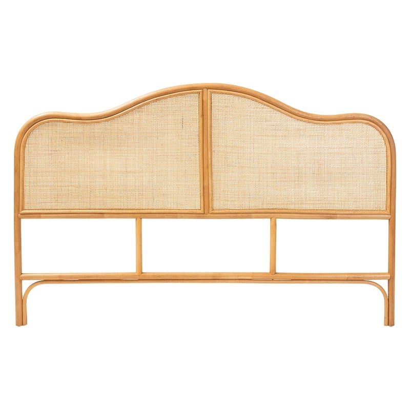bali & pari Adelita Natural Rattan Arched Queen Headboard