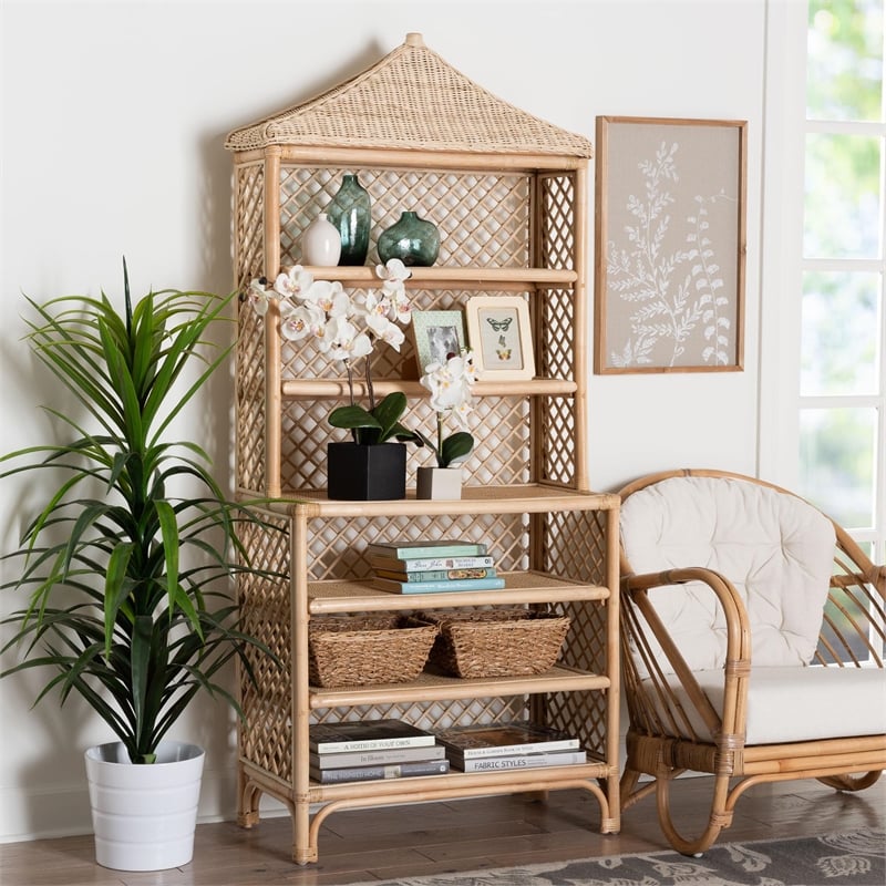 bali & pari Adonis Natural Rattan Display Shelf