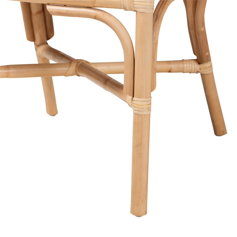 bali & pari Hollis Natural Rattan Barrel Chair with Cushion