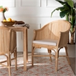 bali & pari Hollis Natural Rattan Barrel Chair with Cushion