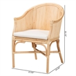 bali & pari Hollis Natural Rattan Barrel Chair with Cushion