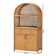 bali & pari Mairen Arched Natural Rattan Storage Cabinet