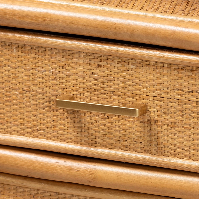 bali & pari Mairen Arched Natural Rattan Storage Cabinet