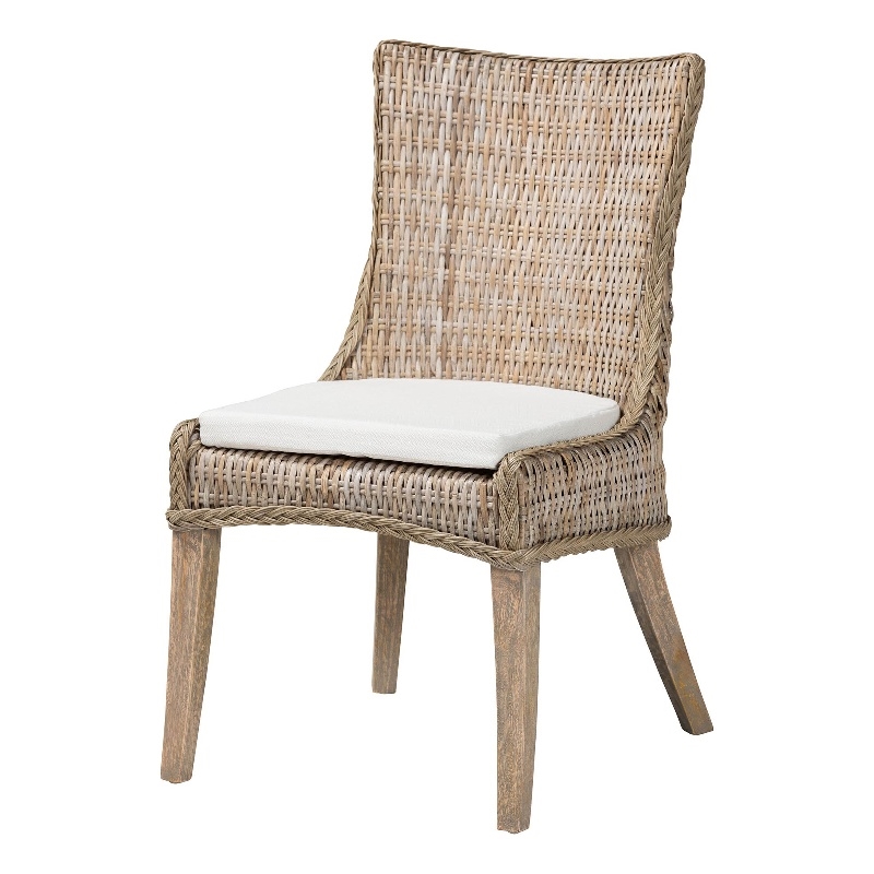 bali & pari Derris Natural Rattan Dining Chair with Cushion