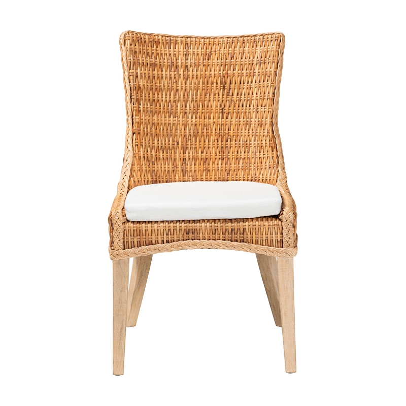 bali & pari Derris Natural Rattan Dining Chair with Cushion