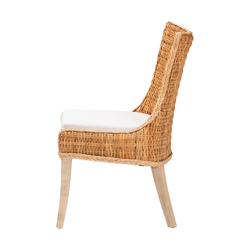 bali & pari Derris Natural Rattan Dining Chair with Cushion