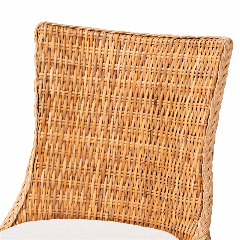 bali & pari Derris Natural Rattan Dining Chair with Cushion