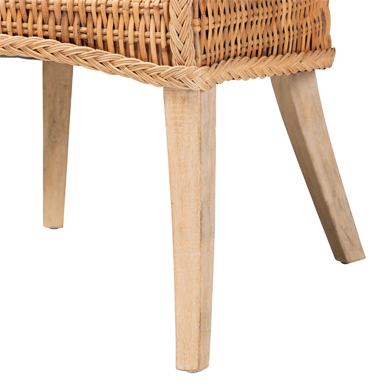 bali & pari Derris Natural Rattan Dining Chair with Cushion
