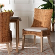 bali & pari Derris Natural Rattan Dining Chair with Cushion