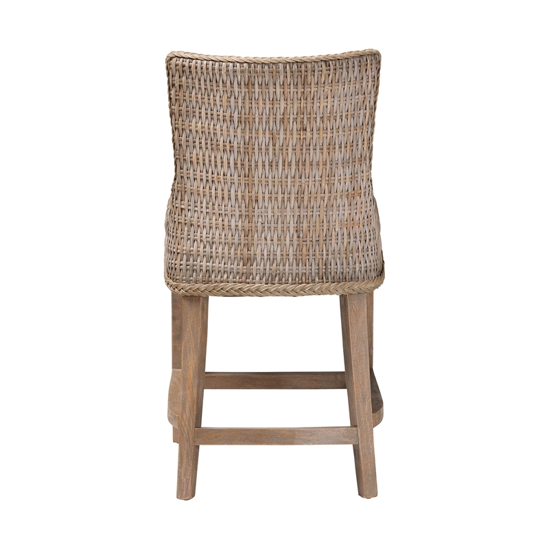 bali & pari Derris Natural Rattan Counter Stool with Cushion
