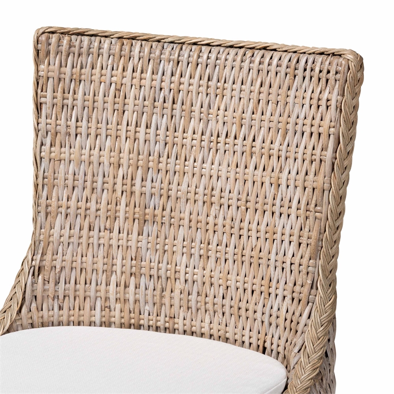 bali & pari Derris Natural Rattan Counter Stool with Cushion