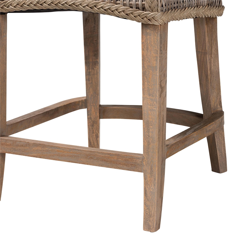 bali & pari Derris Natural Rattan Counter Stool with Cushion