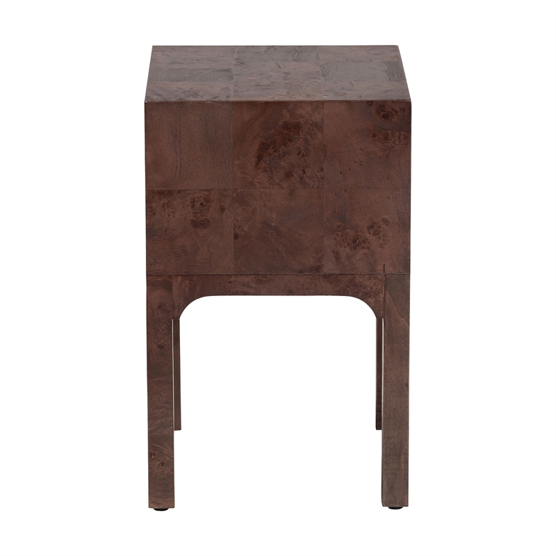 bali & pari Kayla Real Burl Wood Nightstand