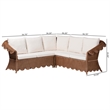 bali & pari Detta Natural Rattan 3-Piece Sectional Set
