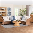 bali & pari Detta Natural Rattan 4-Piece Sectional Set
