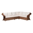 bali & pari Detta Natural Rattan 4-Piece Sectional Set