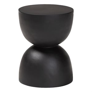 bali & pari Nomiki Solid Suar Wood Side Table - Hand-Carved Sculptural End Table