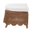 bali & pari Detta Rattan Footstool with Cushion - Handwoven Wicker Ottoman