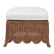 bali & pari Detta Rattan Footstool with Cushion - Handwoven Wicker Ottoman