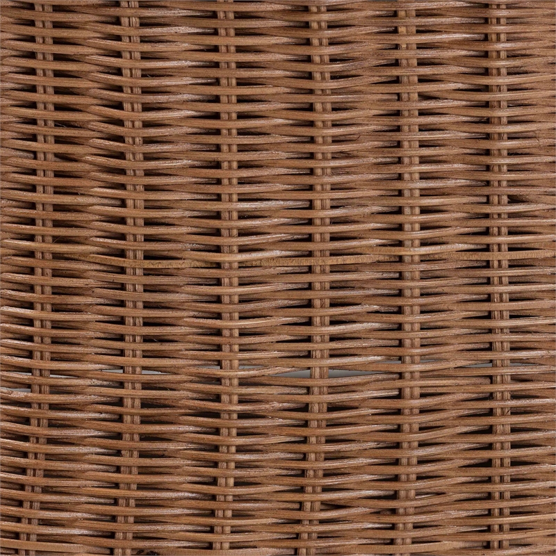 bali & pari Detta Rattan Footstool with Cushion - Handwoven Wicker Ottoman