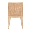 bali & pari Beata Natural Rattan Dining Chair Handcrafted Wingback Accent Chair