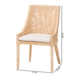bali & pari Beata Natural Rattan Dining Chair Handcrafted Wingback Accent Chair