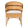bali & pari Elma Rattan Dining Chair with Cushion - Barrel-Back Accent Chair
