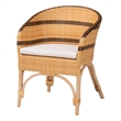 bali & pari Elma Rattan Dining Chair with Cushion - Barrel-Back Accent Chair