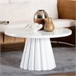bali & pari Parvana Round Coffee Table with Fluted Pedestal Base