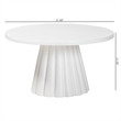 bali & pari Parvana Round Coffee Table with Fluted Pedestal Base