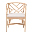 bali & pari Padma Natural Rattan Dining Chair - Handwoven Barrel Accent Chair