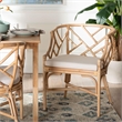 bali & pari Padma Natural Rattan Dining Chair - Handwoven Barrel Accent Chair