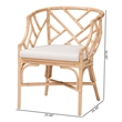 bali & pari Padma Natural Rattan Dining Chair - Handwoven Barrel Accent Chair