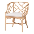 bali & pari Padma Natural Rattan Dining Chair - Handwoven Barrel Accent Chair