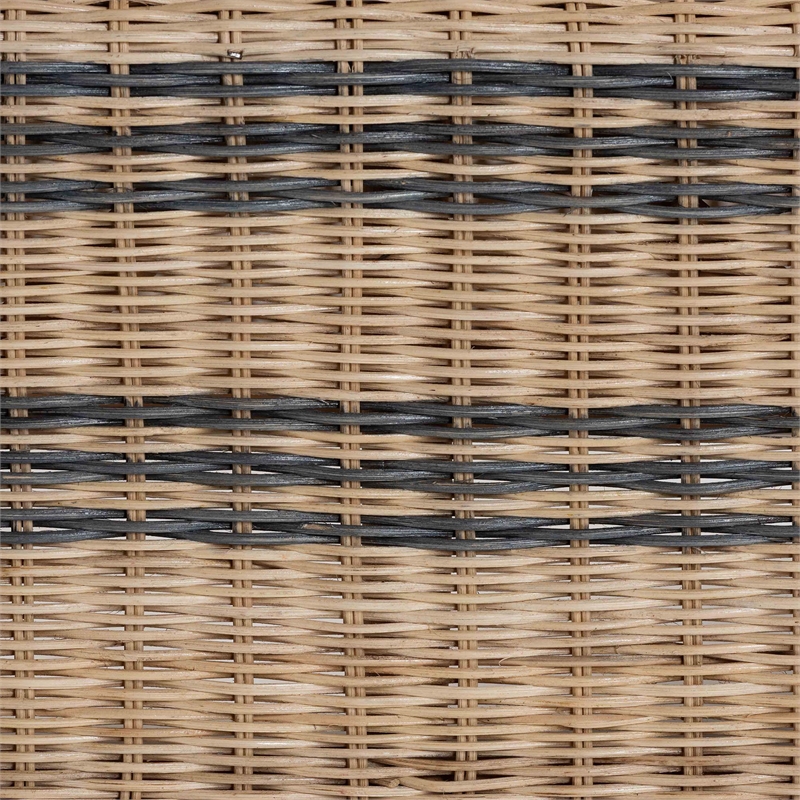 bali & pari Elda Natural Rattan Accent Chair - Wicker Barrel-Back Chair