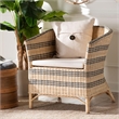 bali & pari Elda Natural Rattan Accent Chair - Wicker Barrel-Back Chair