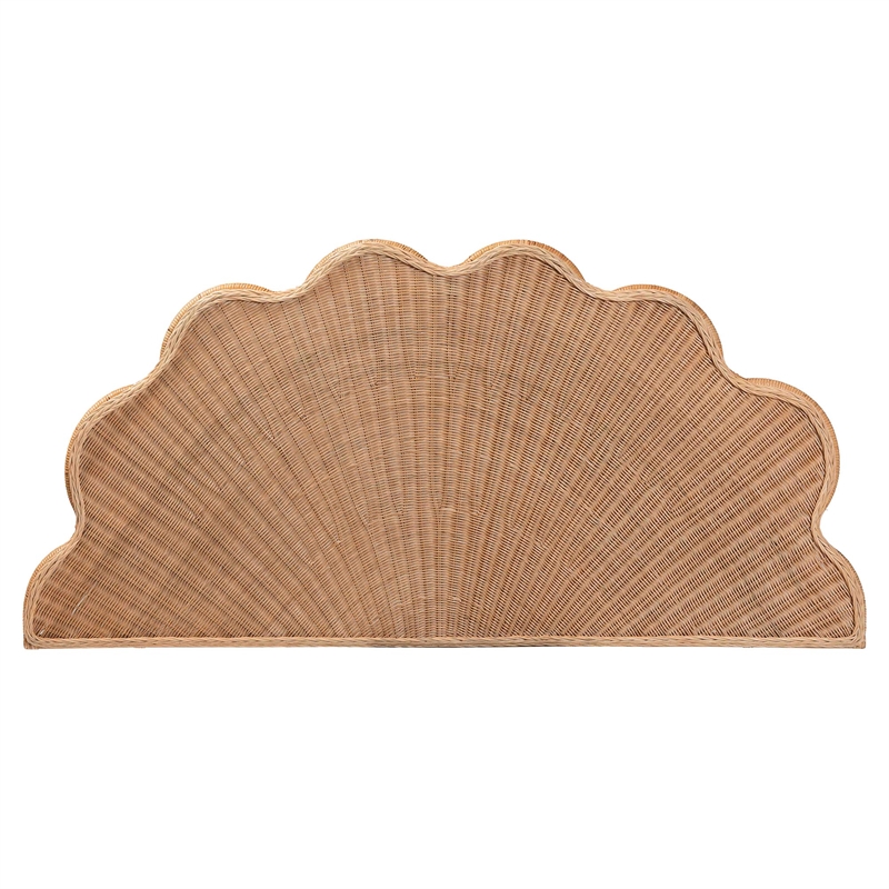 bali & pari Callias Natural Rattan Scalloped Headboard Queen