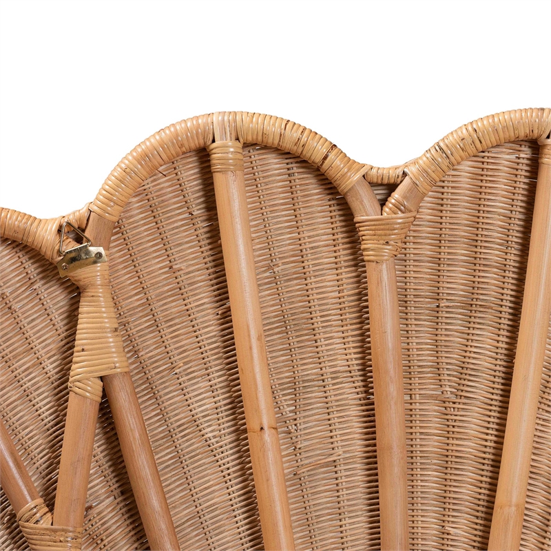bali & pari Callias Natural Rattan Scalloped Headboard Queen
