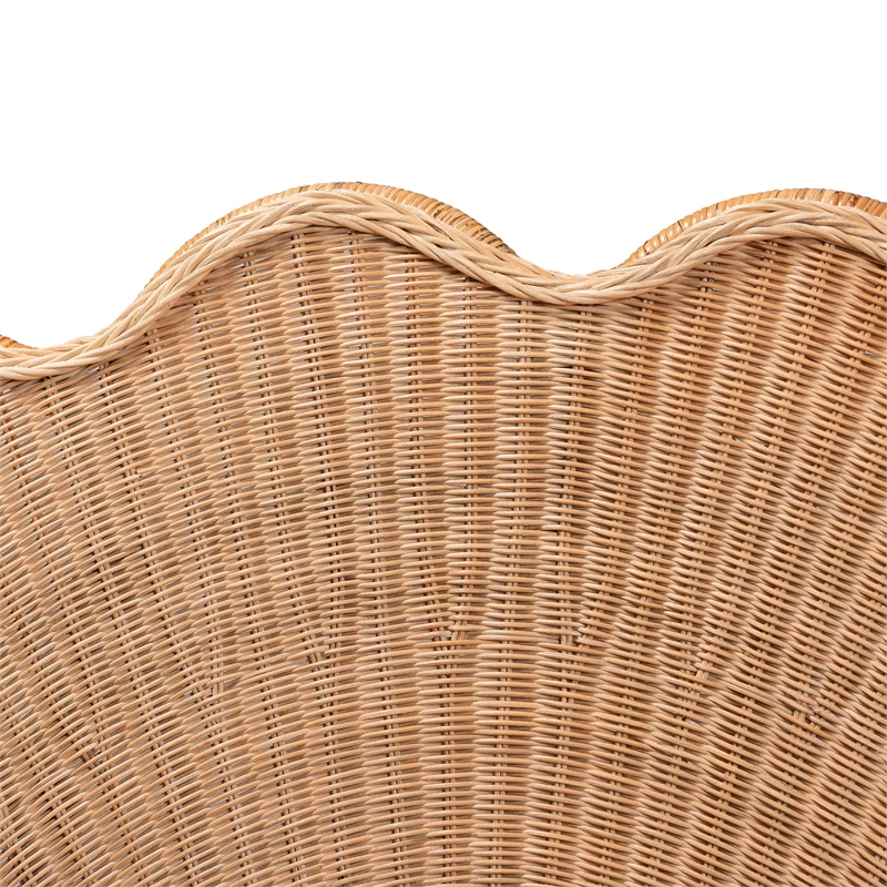 bali & pari Callias Natural Rattan Scalloped Headboard Queen