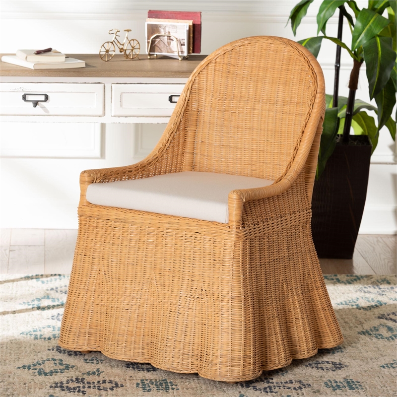 bali & pari Maya Natural Rattan Accent Chair Light Honey